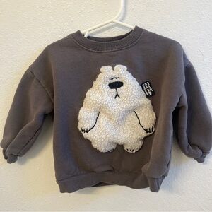 Zara Kids Sweatshirt with Fluffy Bear